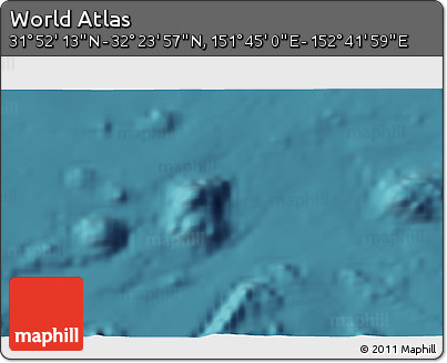 Satellite 3D Map of the Area around 32° 8' 5" N, 152° 13' 29" E