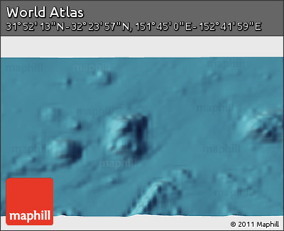 Satellite 3D Map of the Area around 32° 8' 5" N, 152° 13' 29" E