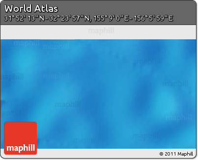 Shaded Relief 3D Map of the Area around 32° 8' 5" N, 155° 37' 30" E