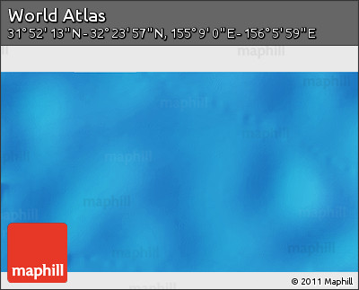 Shaded Relief 3D Map of the Area around 32° 8' 5" N, 155° 37' 30" E