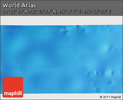 Physical 3D Map of the Area around 32° 8' 5" N, 156° 28' 29" E