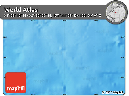 Physical Map of the Area around 32° 8' 5" N, 158° 10' 30" E