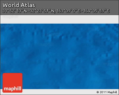 Physical 3D Map of the Area around 32° 8' 5" N, 164° 7' 30" E