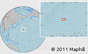 Gray Location Map of the area around 32° 8' 5" N, 164° 7' 30" E, hill shading