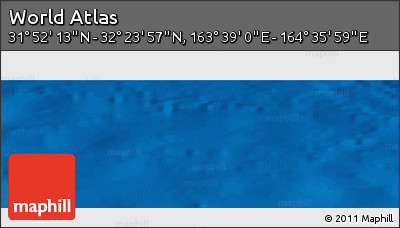 Physical Panoramic Map of the Area around 32° 8' 5" N, 164° 7' 30" E