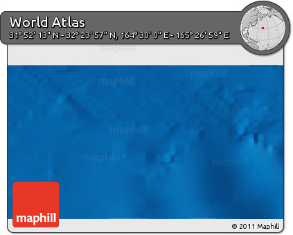 Physical 3D Map of the Area around 32° 8' 5" N, 164° 58' 29" E