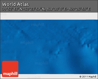 Physical 3D Map of the Area around 32° 8' 5" N, 164° 58' 29" E