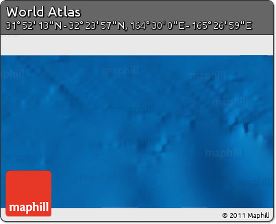Physical 3D Map of the Area around 32° 8' 5" N, 164° 58' 29" E