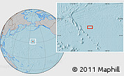 Gray Location Map of the area around 32° 8' 5" N, 172° 28' 29" W, hill shading