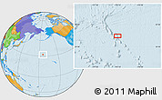 Political Location Map of the area around 32° 8' 5" N, 174° 10' 30" W