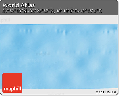 Physical 3D Map of the Area around 32° 8' 5" N, 18° 46' 29" E