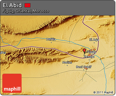 Physical 3D Map of El Abid
