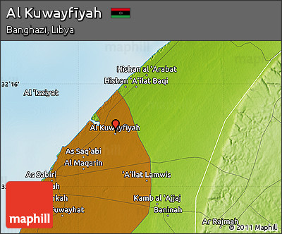 Physical Map of Al Kuwayfīyah
