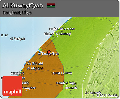 Physical Map of Al Kuwayfīyah