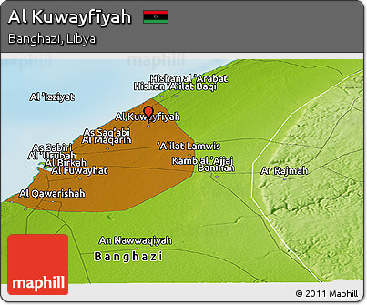 Physical Panoramic Map of Al Kuwayfīyah