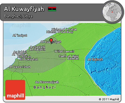 Political Panoramic Map of Al Kuwayfīyah