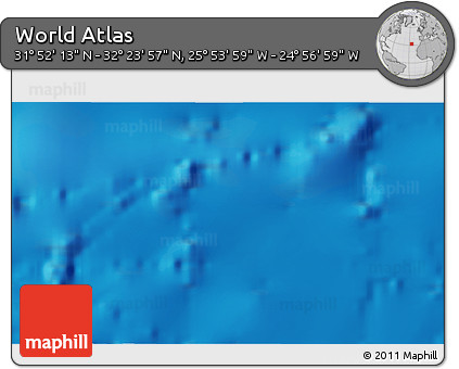 Physical 3D Map of the Area around 32° 8' 5" N, 25° 25' 29" W