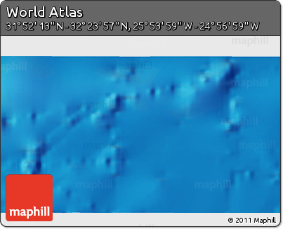 Physical 3D Map of the Area around 32° 8' 5" N, 25° 25' 29" W
