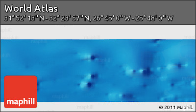 Physical Panoramic Map of the Area around 32° 8' 5" N, 26° 16' 29" W