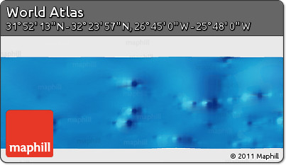 Physical Panoramic Map of the Area around 32° 8' 5" N, 26° 16' 29" W