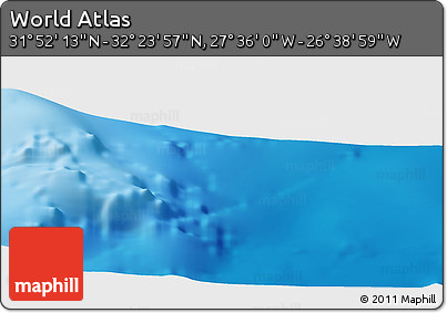 Physical Panoramic Map of the Area around 32° 8' 5" N, 27° 7' 30" W