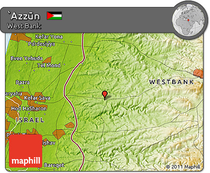 Physical 3D Map of `Azzūn