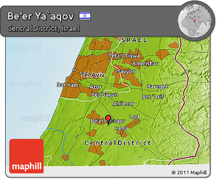 Physical 3D Map of Be'er Ya`aqov