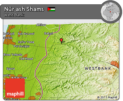 Physical 3D Map of Nūr Ash Shams