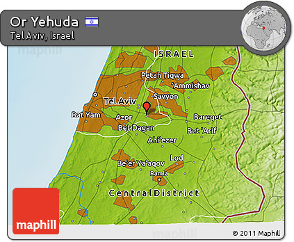 Physical 3D Map of Or Yehuda