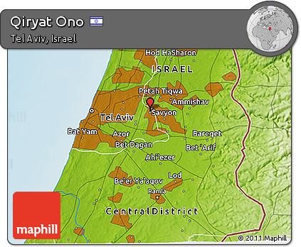 Physical 3D Map of Qiryat Ono