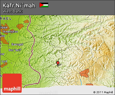 Physical 3D Map of Kafr Ni`mah
