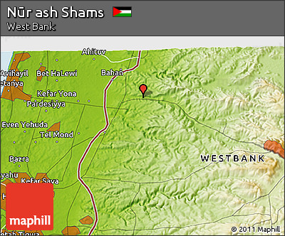 Physical 3D Map of Nūr Ash Shams