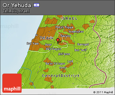 Physical 3D Map of Or Yehuda