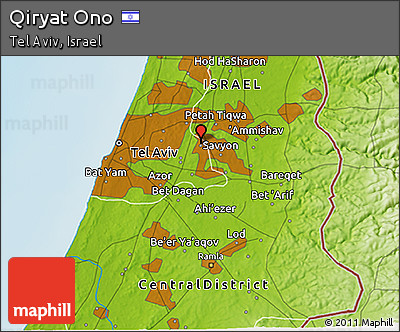 Physical 3D Map of Qiryat Ono