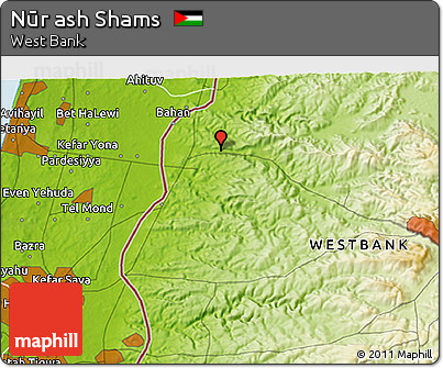 Physical 3D Map of Nūr Ash Shams