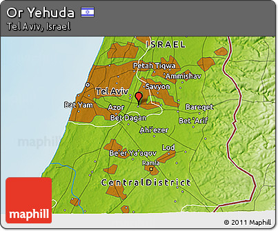 Physical 3D Map of Or Yehuda