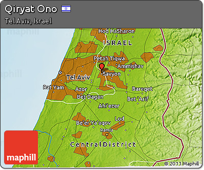 Physical 3D Map of Qiryat Ono