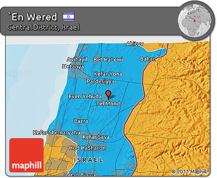 Political 3D Map of `En Wered