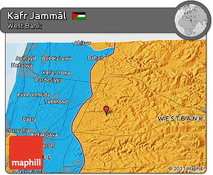 Political 3D Map of Kafr Jammāl
