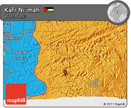 Political 3D Map of Kafr Ni`mah