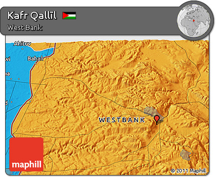 Political 3D Map of Kafr Qallīl