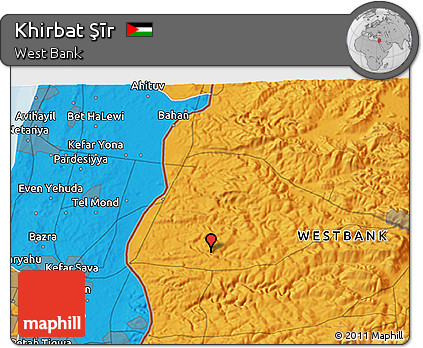Political 3D Map of Khirbat Şīr