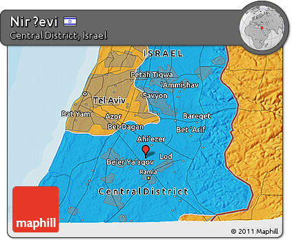 Political 3D Map of Nir Ẕevi