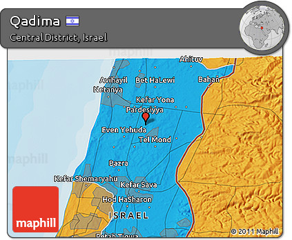 Political 3D Map of Qadima