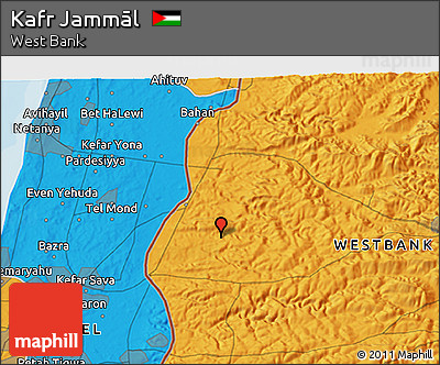 Political 3D Map of Kafr Jammāl