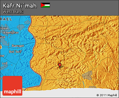 Political 3D Map of Kafr Ni`mah