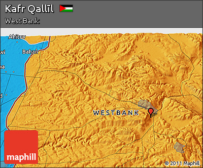 Political 3D Map of Kafr Qallīl