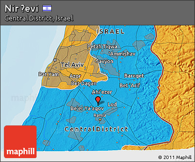 Political 3D Map of Nir Ẕevi