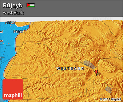 Political 3D Map of Rūjayb