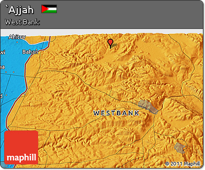 Political 3D Map of `Ajjah